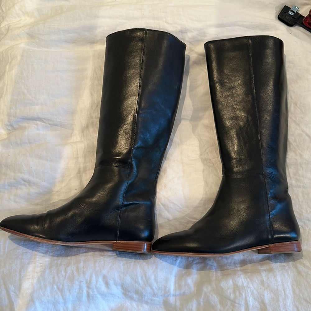 Loeffler Randall size 8 black leather riding boot
